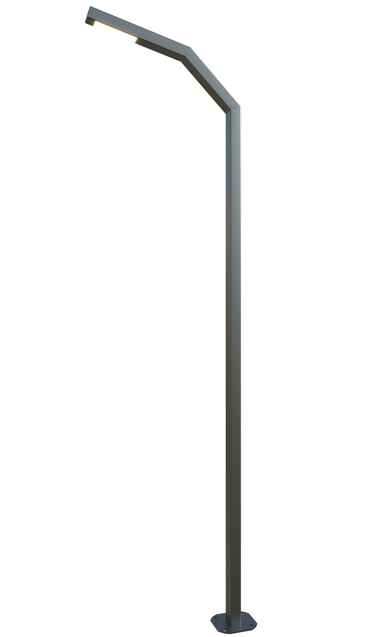 Angular LED pole 3 ft. Brussel OD 4x3 (Galvanized steel) One side 30W 4050Lm
